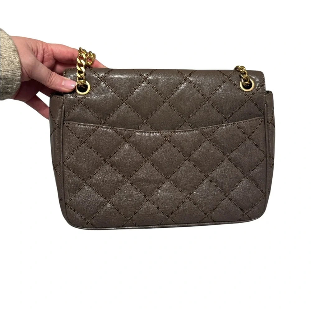 TORY BURCH Willa quilted shoulder bag volcanic stone